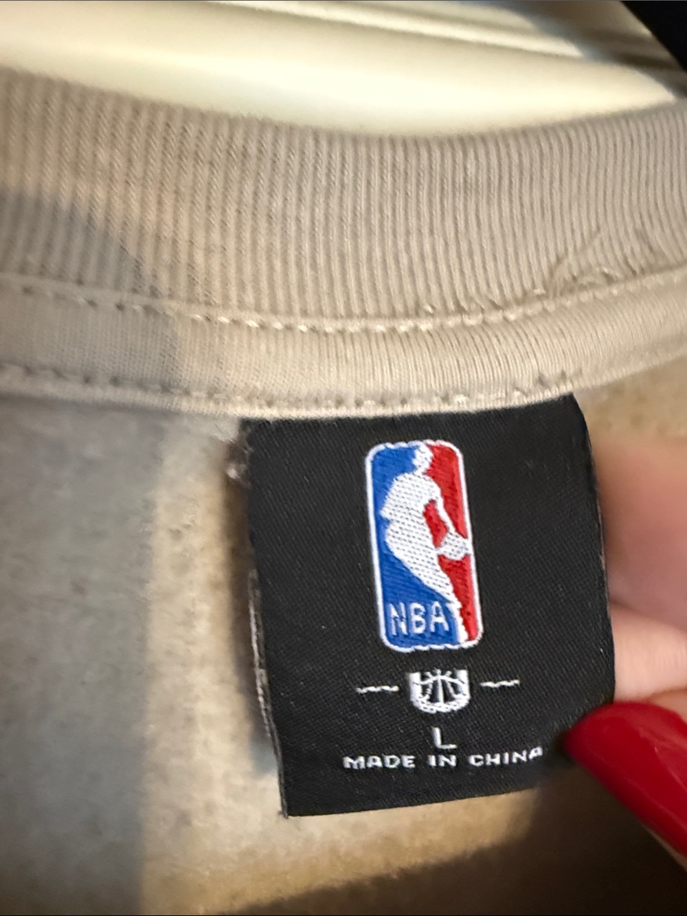 NBA Multi-Team Logo Crewneck Sweatshirt in Beige - Picture 2 of 3